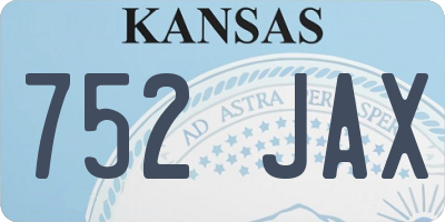 KS license plate 752JAX