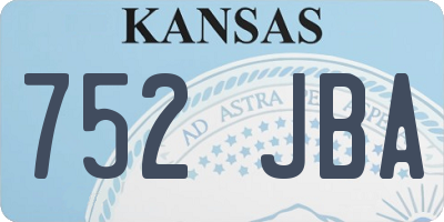 KS license plate 752JBA