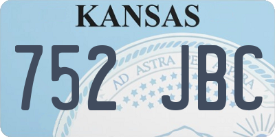 KS license plate 752JBC