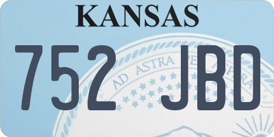 KS license plate 752JBD