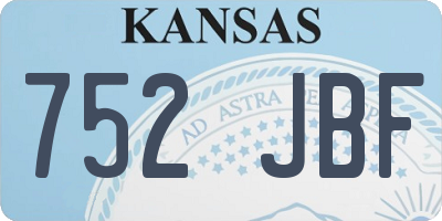 KS license plate 752JBF