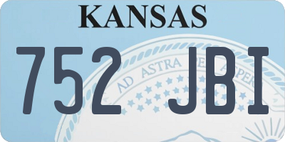 KS license plate 752JBI