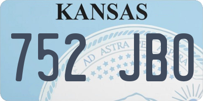 KS license plate 752JBO