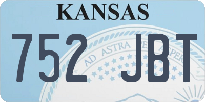 KS license plate 752JBT