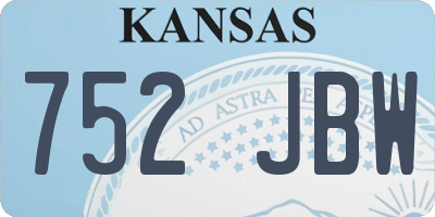 KS license plate 752JBW