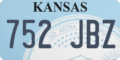 KS license plate 752JBZ