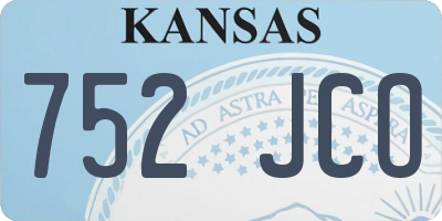 KS license plate 752JCO