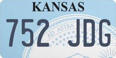 KS license plate 752JDG