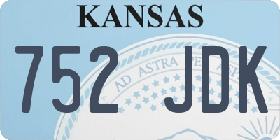KS license plate 752JDK