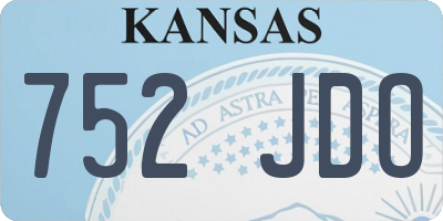 KS license plate 752JDO