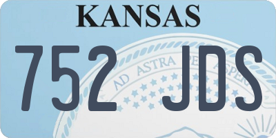KS license plate 752JDS