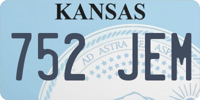 KS license plate 752JEM