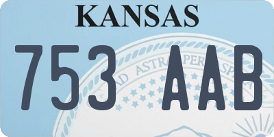 KS license plate 753AAB