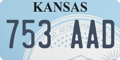 KS license plate 753AAD