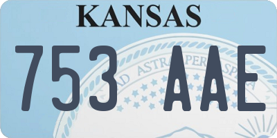 KS license plate 753AAE