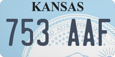 KS license plate 753AAF