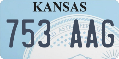 KS license plate 753AAG