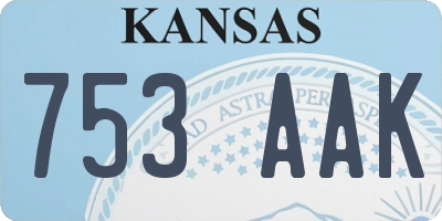 KS license plate 753AAK