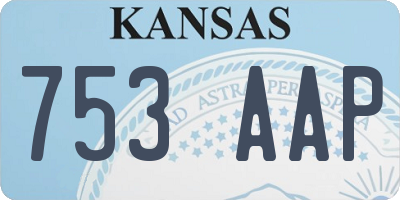 KS license plate 753AAP