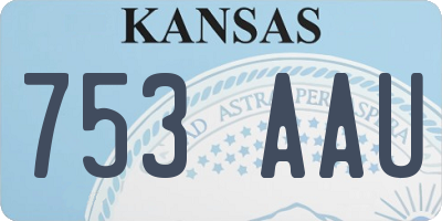 KS license plate 753AAU
