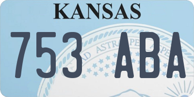 KS license plate 753ABA