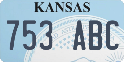 KS license plate 753ABC