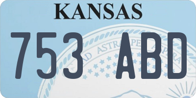 KS license plate 753ABD