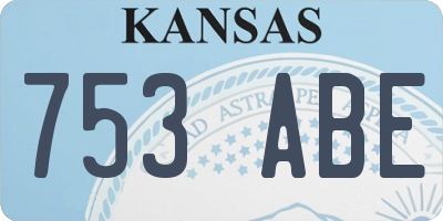 KS license plate 753ABE