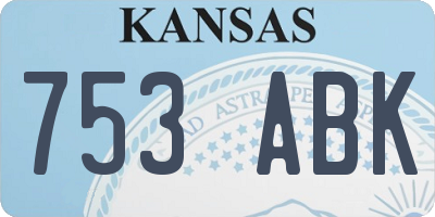 KS license plate 753ABK