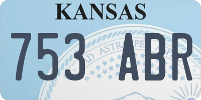 KS license plate 753ABR
