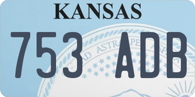 KS license plate 753ADB