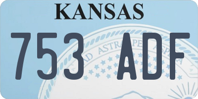 KS license plate 753ADF