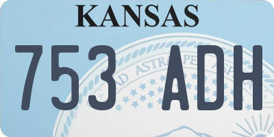 KS license plate 753ADH