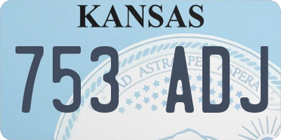 KS license plate 753ADJ