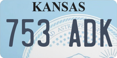KS license plate 753ADK