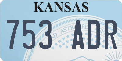 KS license plate 753ADR