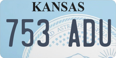 KS license plate 753ADU
