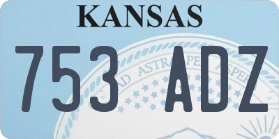 KS license plate 753ADZ
