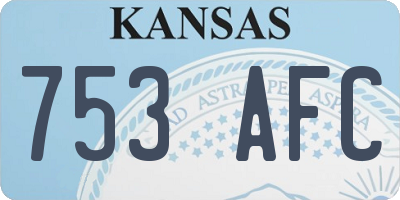 KS license plate 753AFC