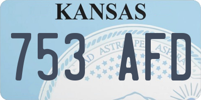 KS license plate 753AFD