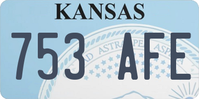 KS license plate 753AFE