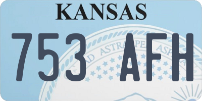 KS license plate 753AFH