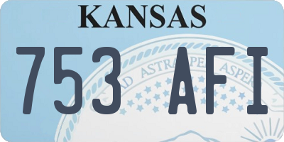 KS license plate 753AFI