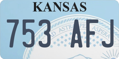 KS license plate 753AFJ