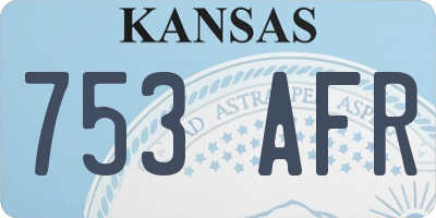KS license plate 753AFR