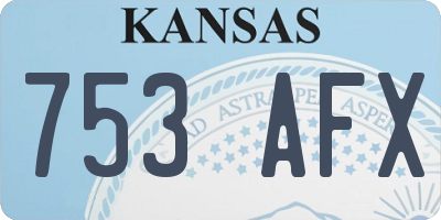 KS license plate 753AFX