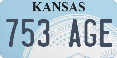 KS license plate 753AGE