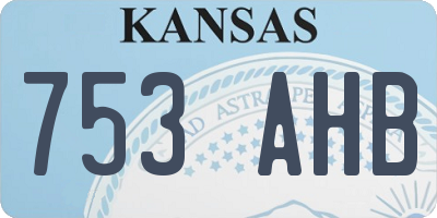 KS license plate 753AHB