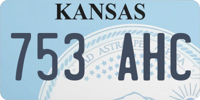 KS license plate 753AHC