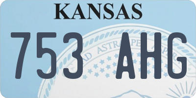 KS license plate 753AHG